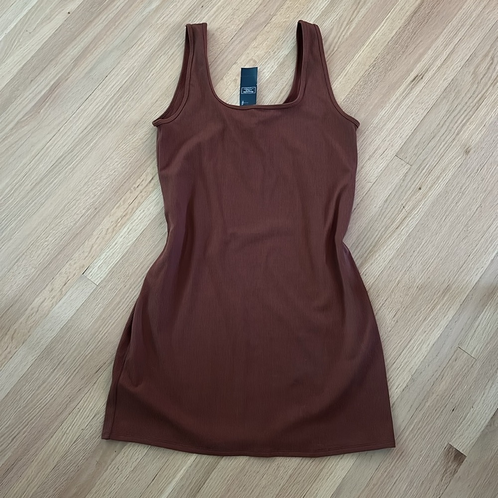 NWT Abercrombie & Fitch Sleeveless Brown Bodycon Ribbed Dress XL